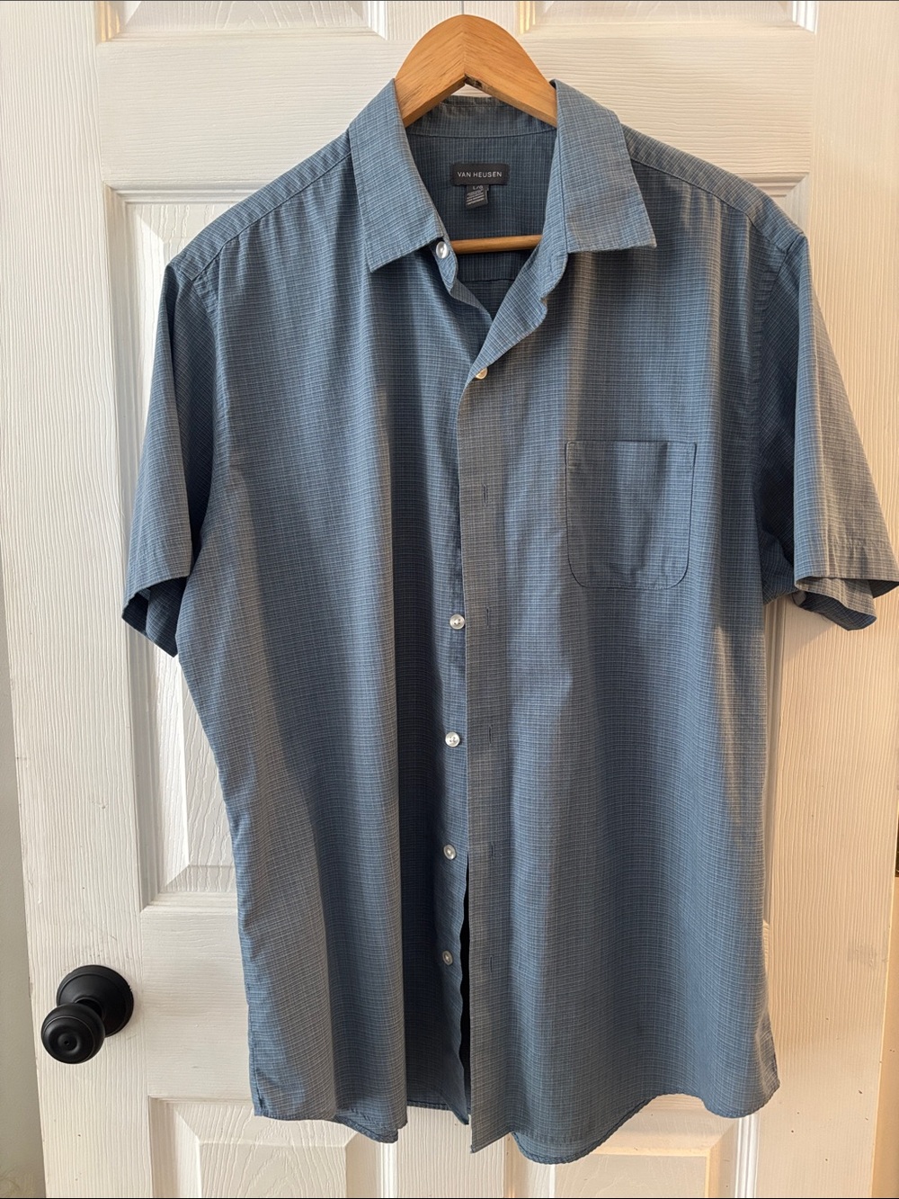 Van Heusen Light Blue Short-Sleeve Button-Down Shirt